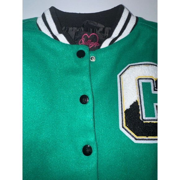 Chillipop Girl’s woolen Varsity letter jacket,
streatwear, green jacket sz 10/12 - Picture 7 of 12